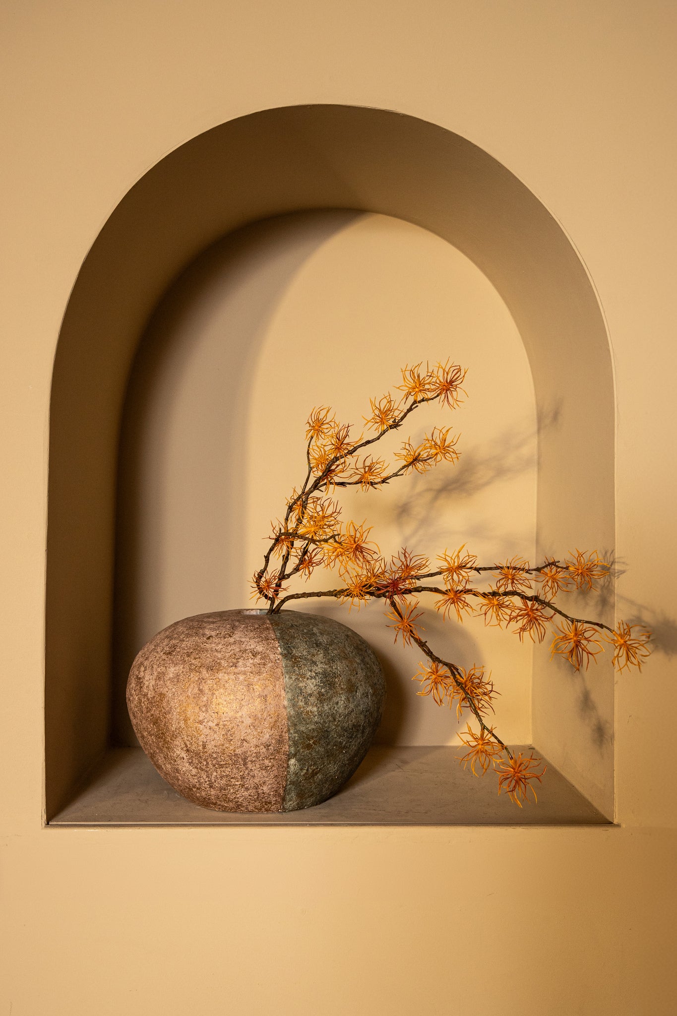 Chareece Grey Half Brown Cement Round Vase M