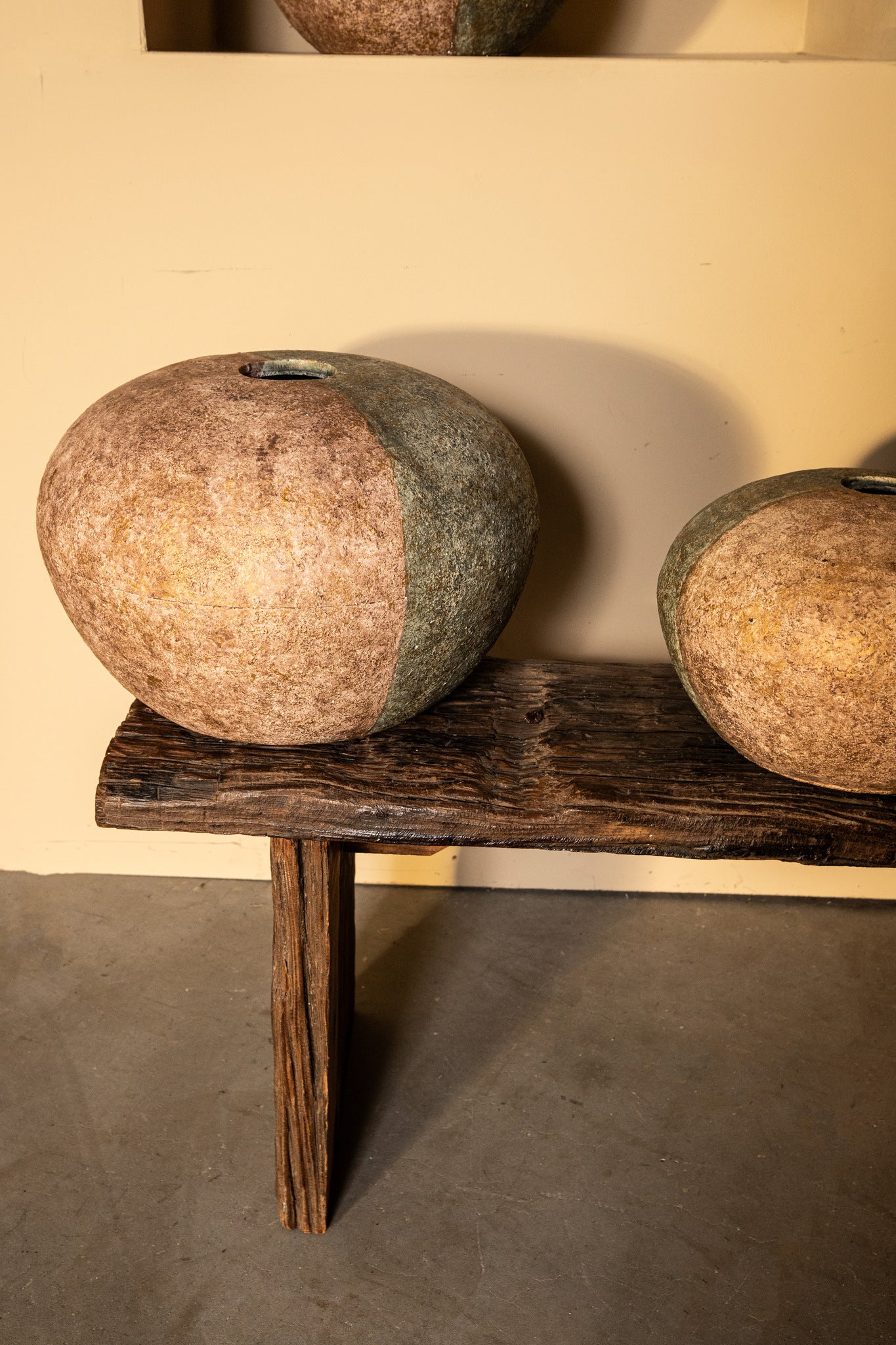 Chareece Grey Half Brown Cement Round Vase S