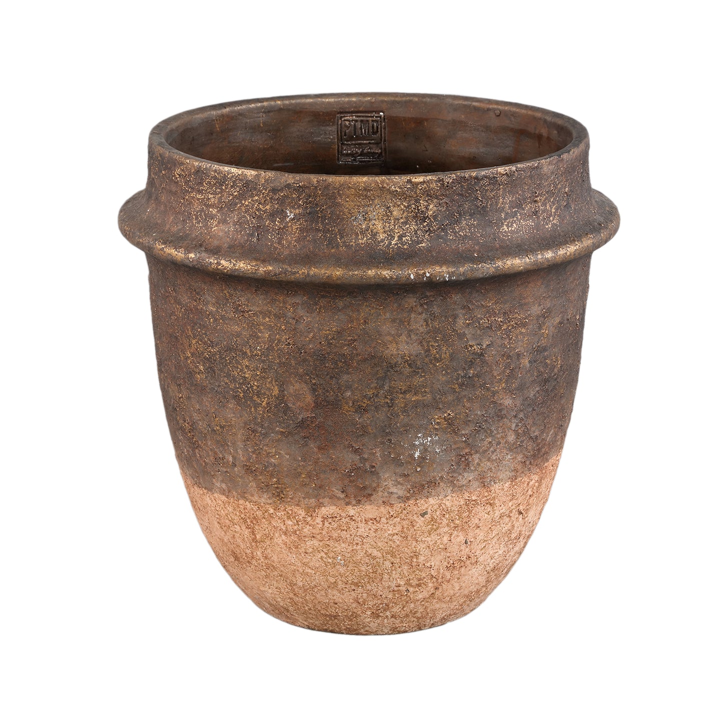 Christenee Grey Half Brown Cement Round Pot Big S