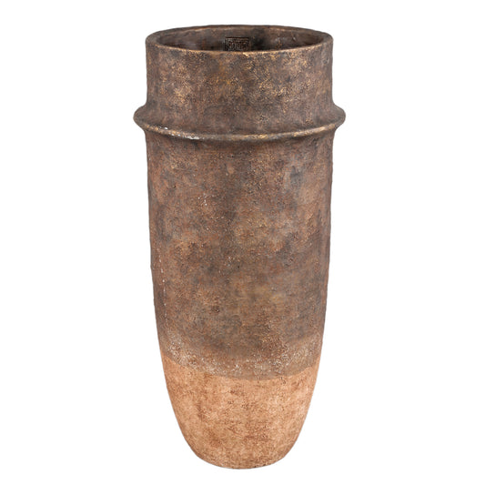 Christenee Grey Half Brown Cement Round Pot HighXL