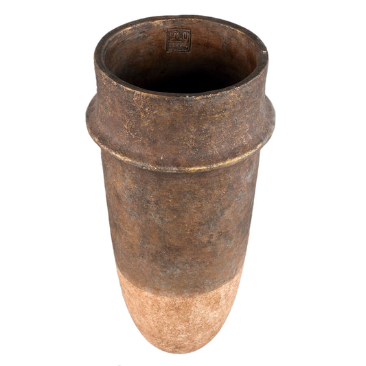 Christenee Grey Half Brown Cement Round Pot HighXL