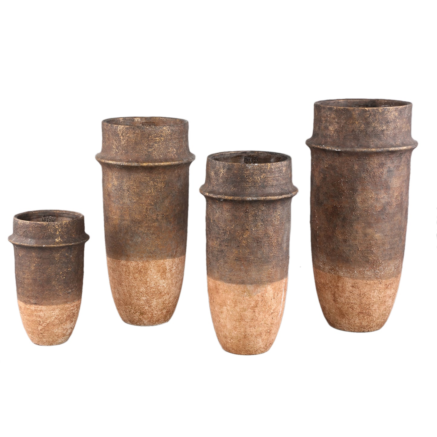 Christenee Grey Half Brown Cement Round Pot HighXL