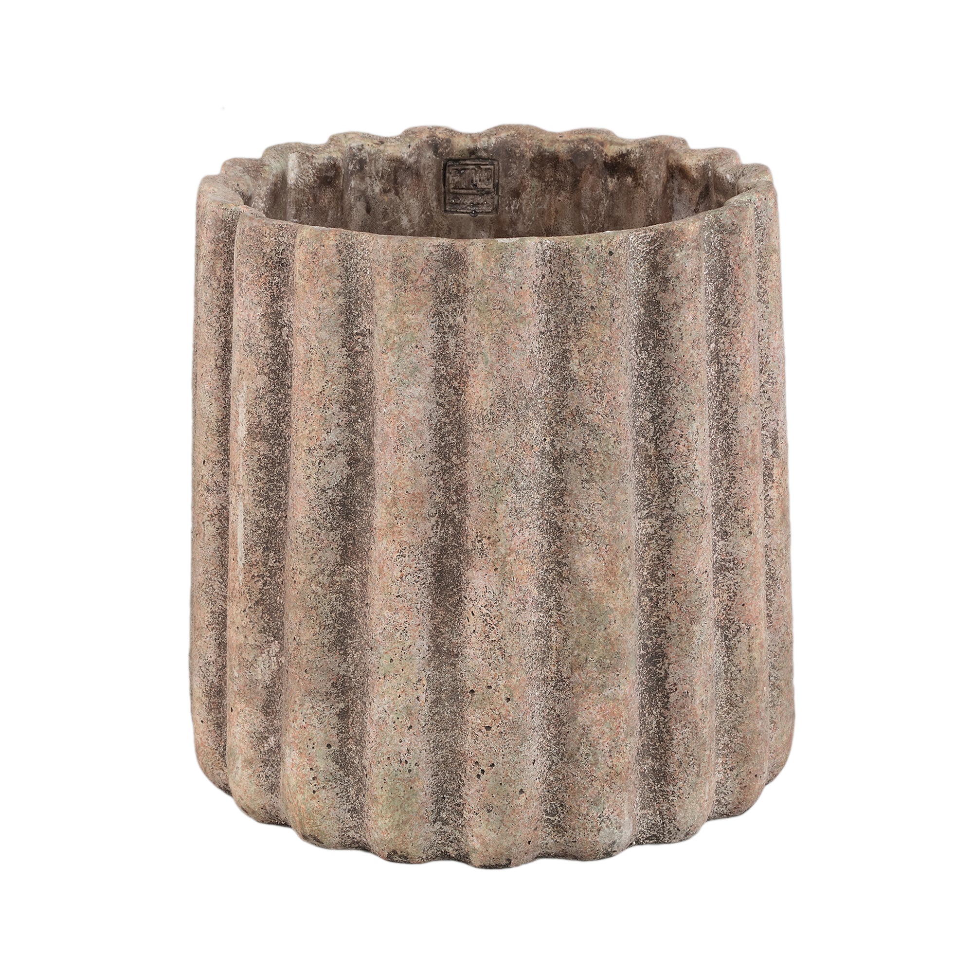 Jaydean Grey Cement Pot Ribbed Structure Round XXL kopen? Gratis ...