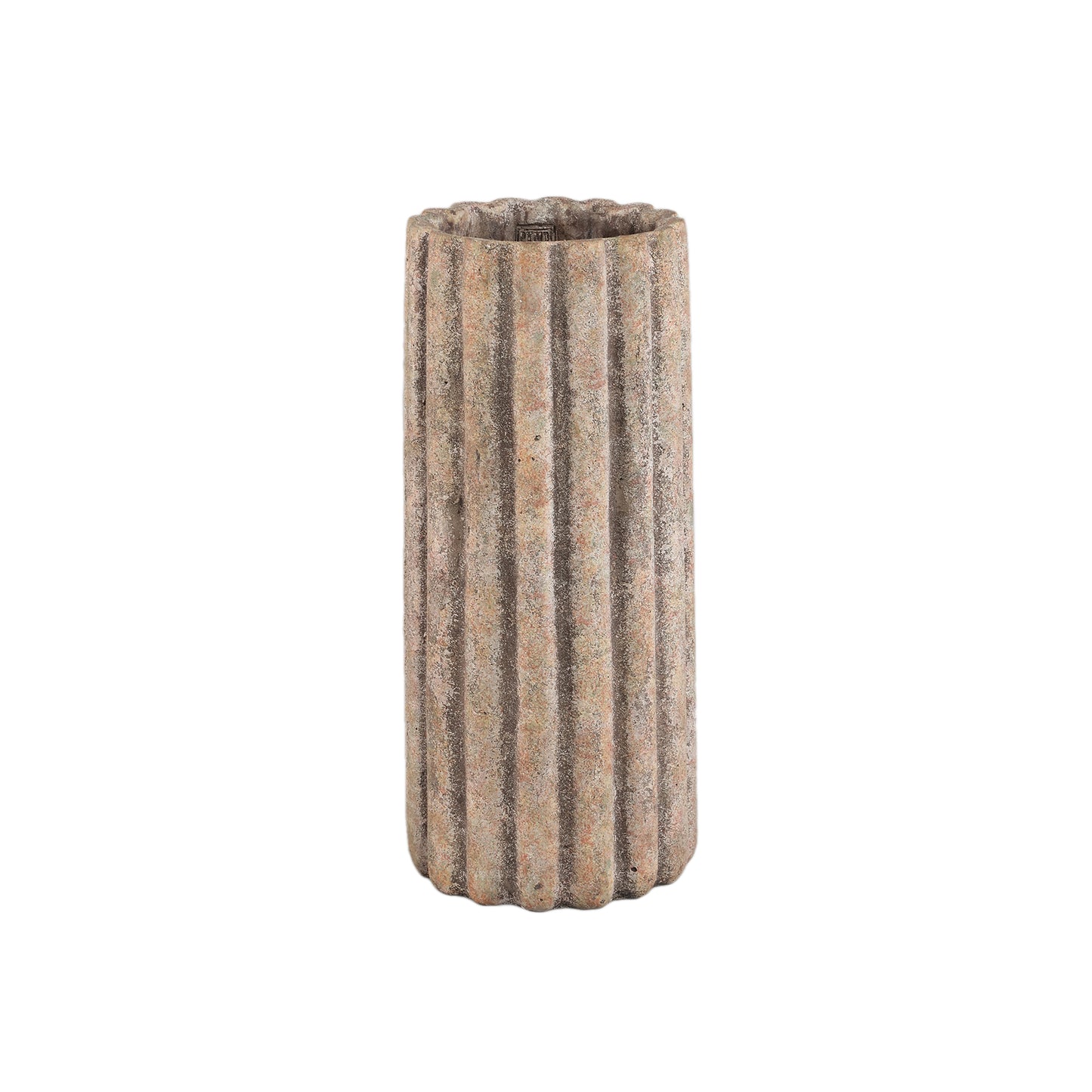Jaydean Grey Cement Pot Ribbed Structure High S