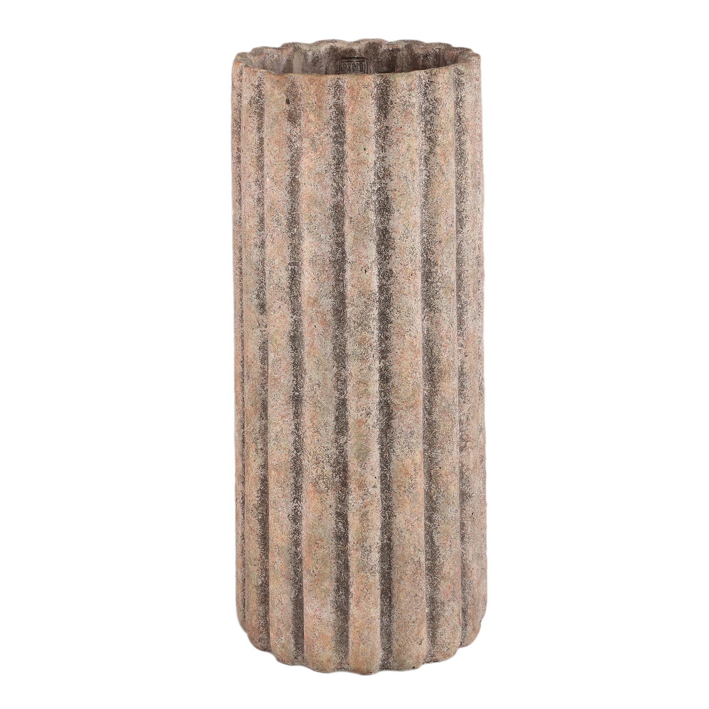 Jaydean Grey Cement Pot Ribbed Structure High L