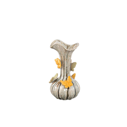 Tamarae Cream Ceramic Flowy Vase W Butterfly S