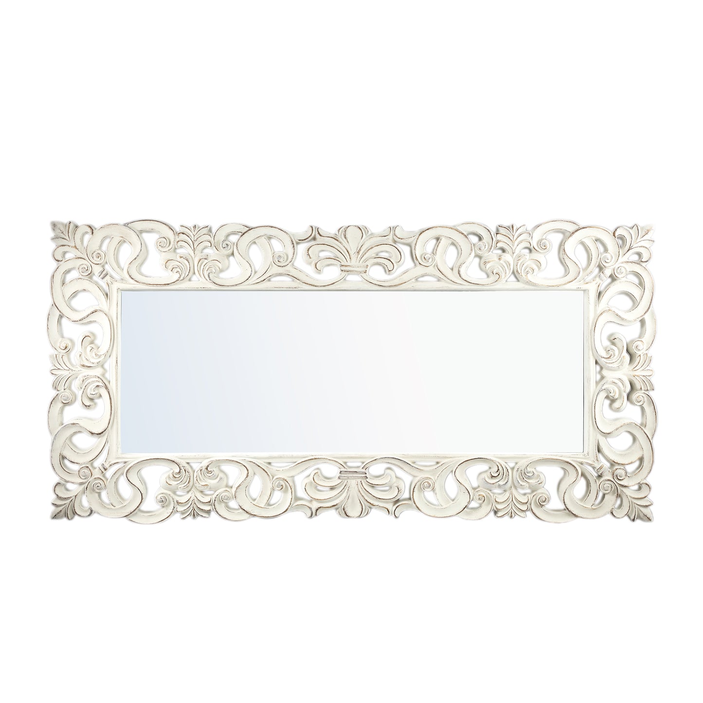 Morrigan White Poly Classical Mirror Rectangle
