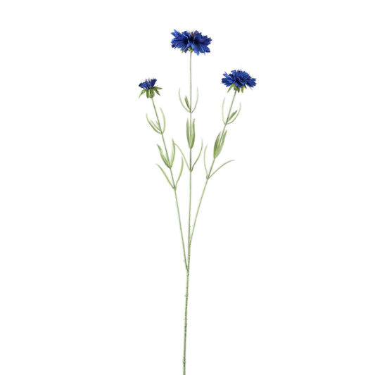 Garden Flower Blauwe Korenbloem Spray Met Bladeren - Set van 12 58x30x19 cm
