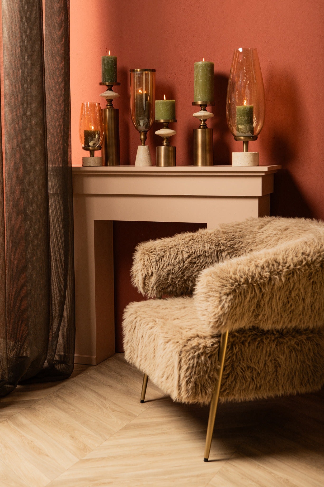 Sajeth Brass Luster Glass Stormlight On Base M