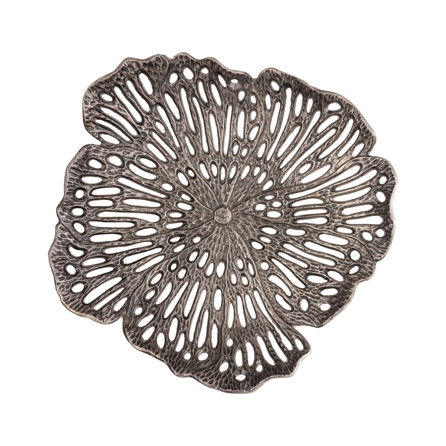 Ryhann Nickel Casted Alu Flower Wall Deco Bowl L