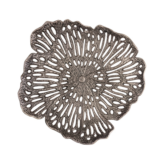 Ryhann Nickel Casted Alu Flower Wall Deco Bowl L