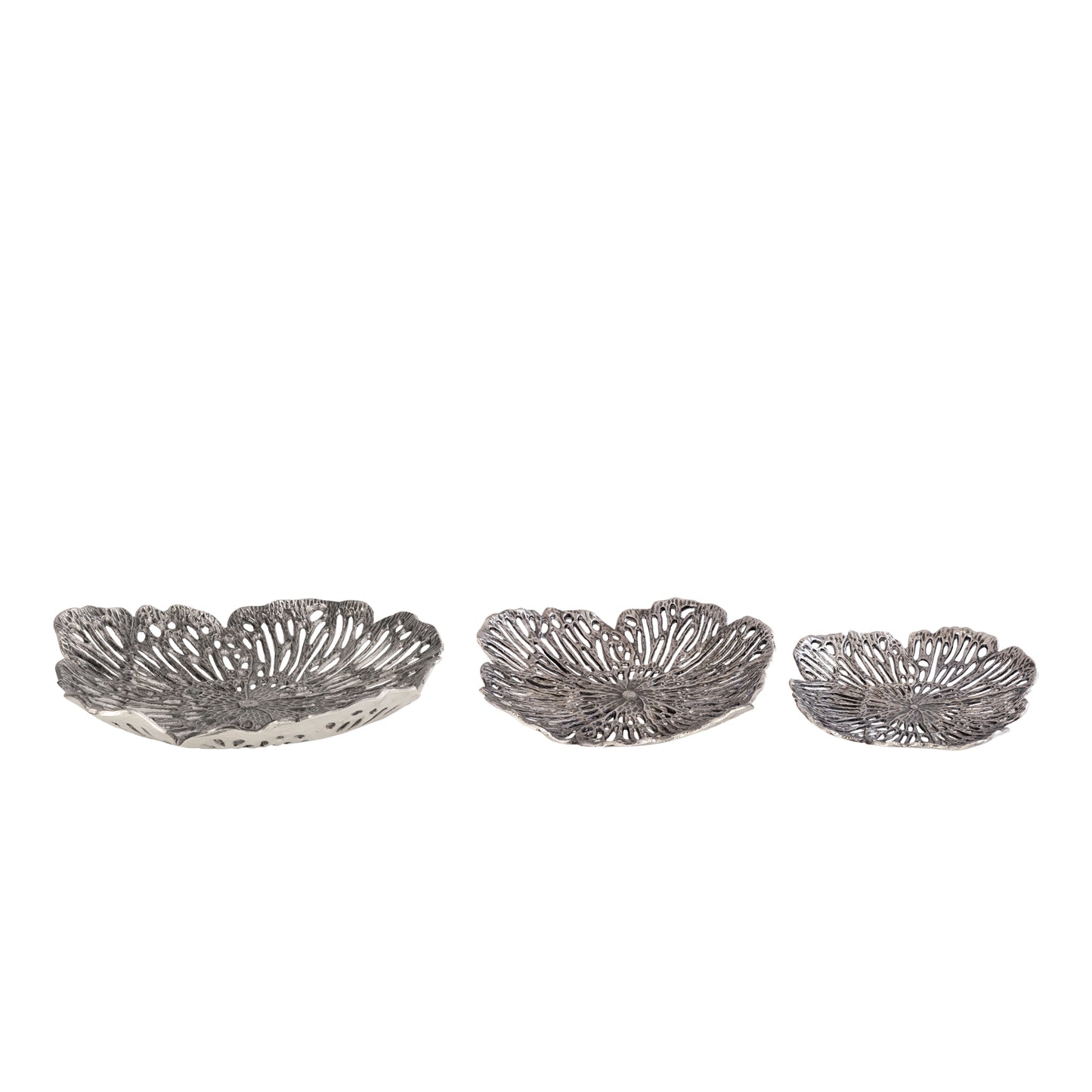 Ryhann Nickel Casted Alu Flower Wall Deco Bowl L