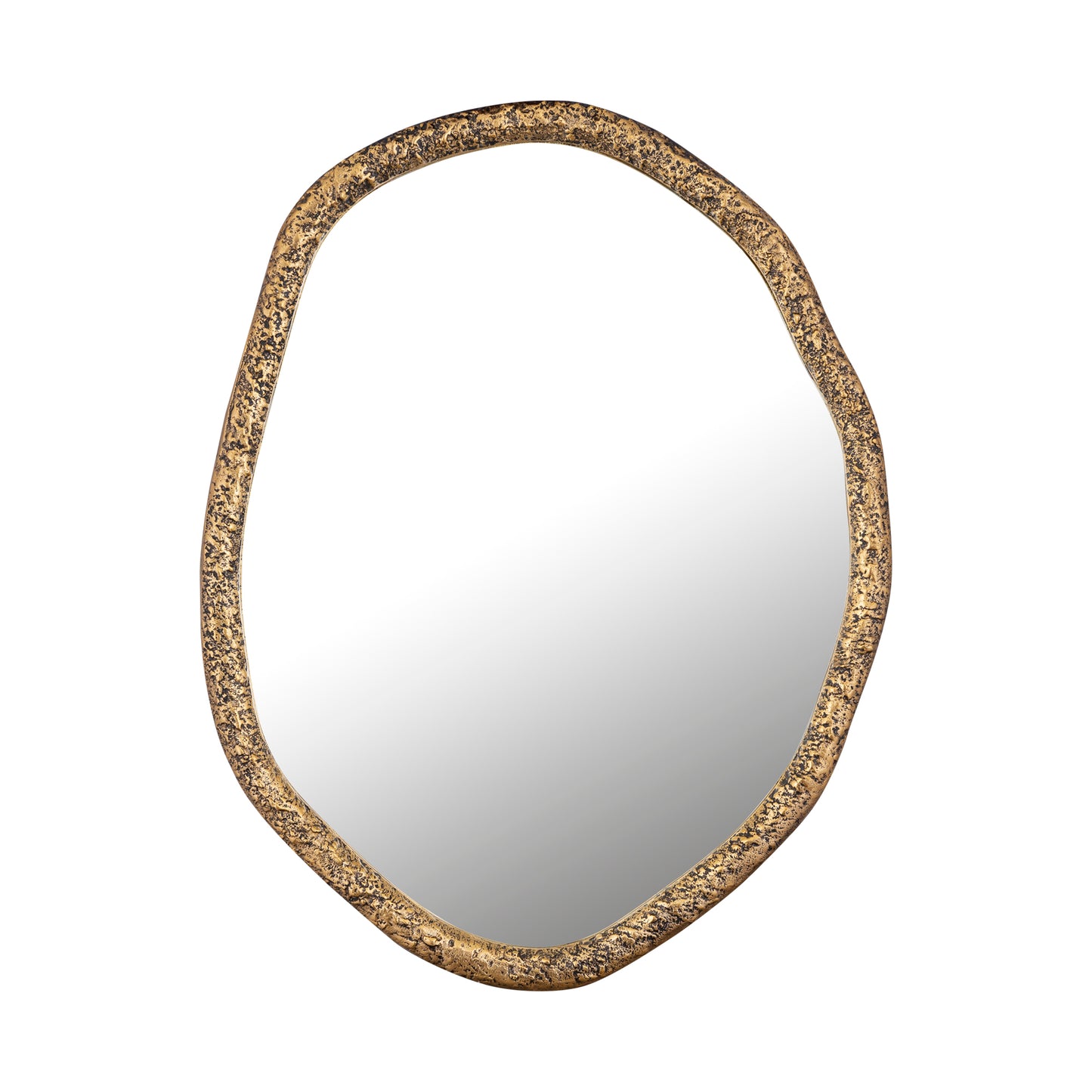 Paislie Brass Organic Shaped Mirror Round