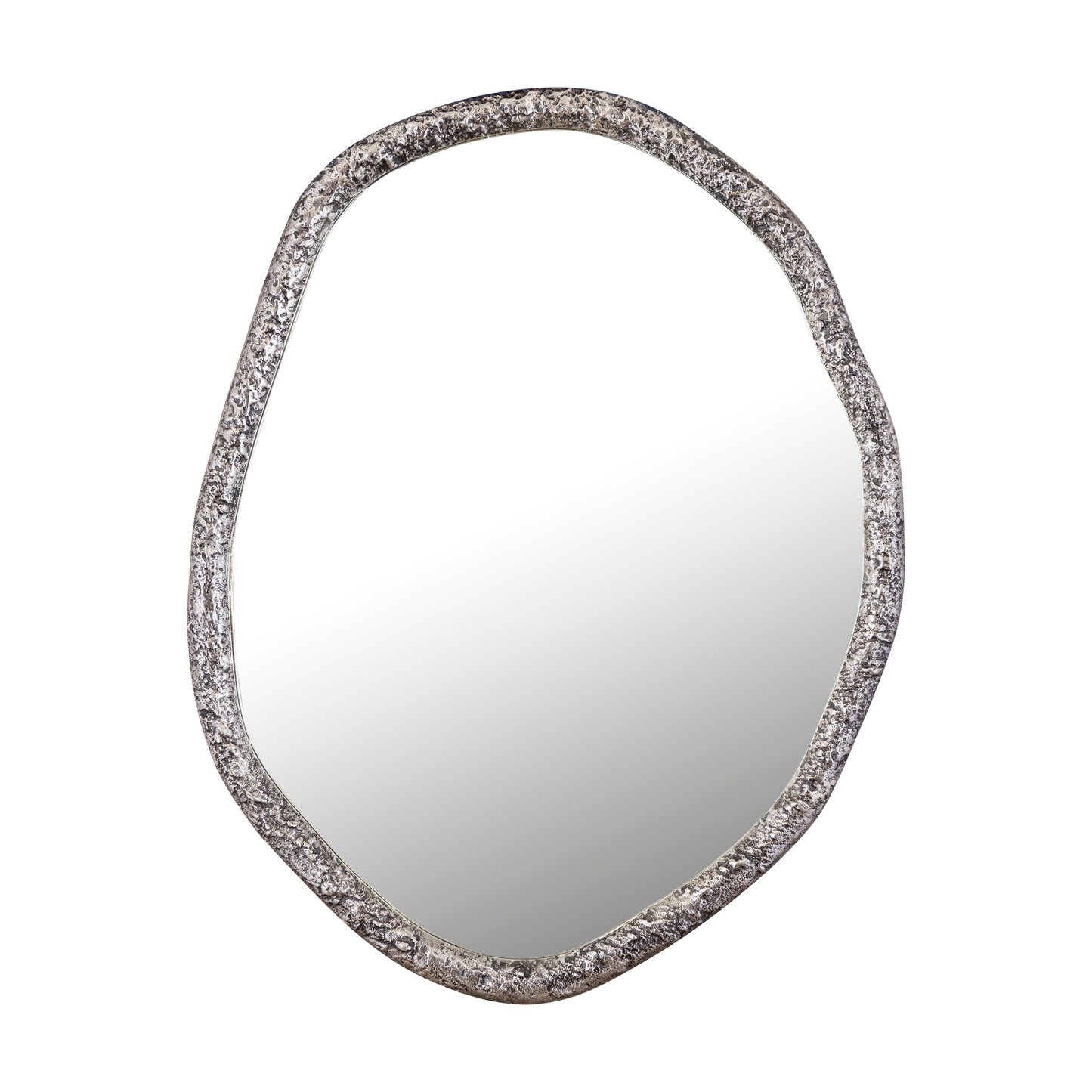 Paislie Nickel Organic Shaped Mirror Round