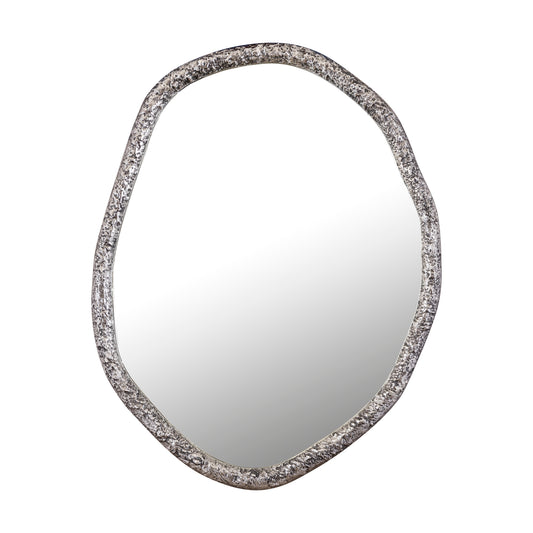 Paislie Nickel Organic Shaped Mirror Round