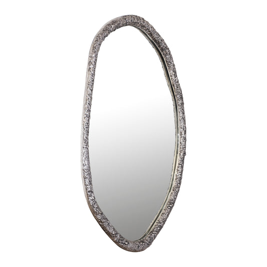 Paislie Nickel Organic Shaped Mirror Round