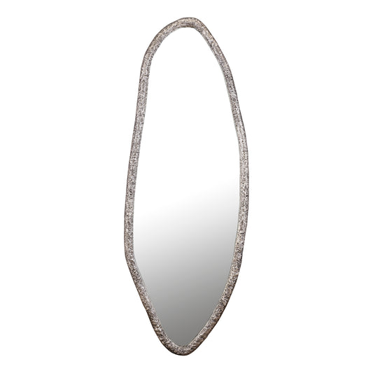 Paislie Nickel Organic Shaped Mirror Oval