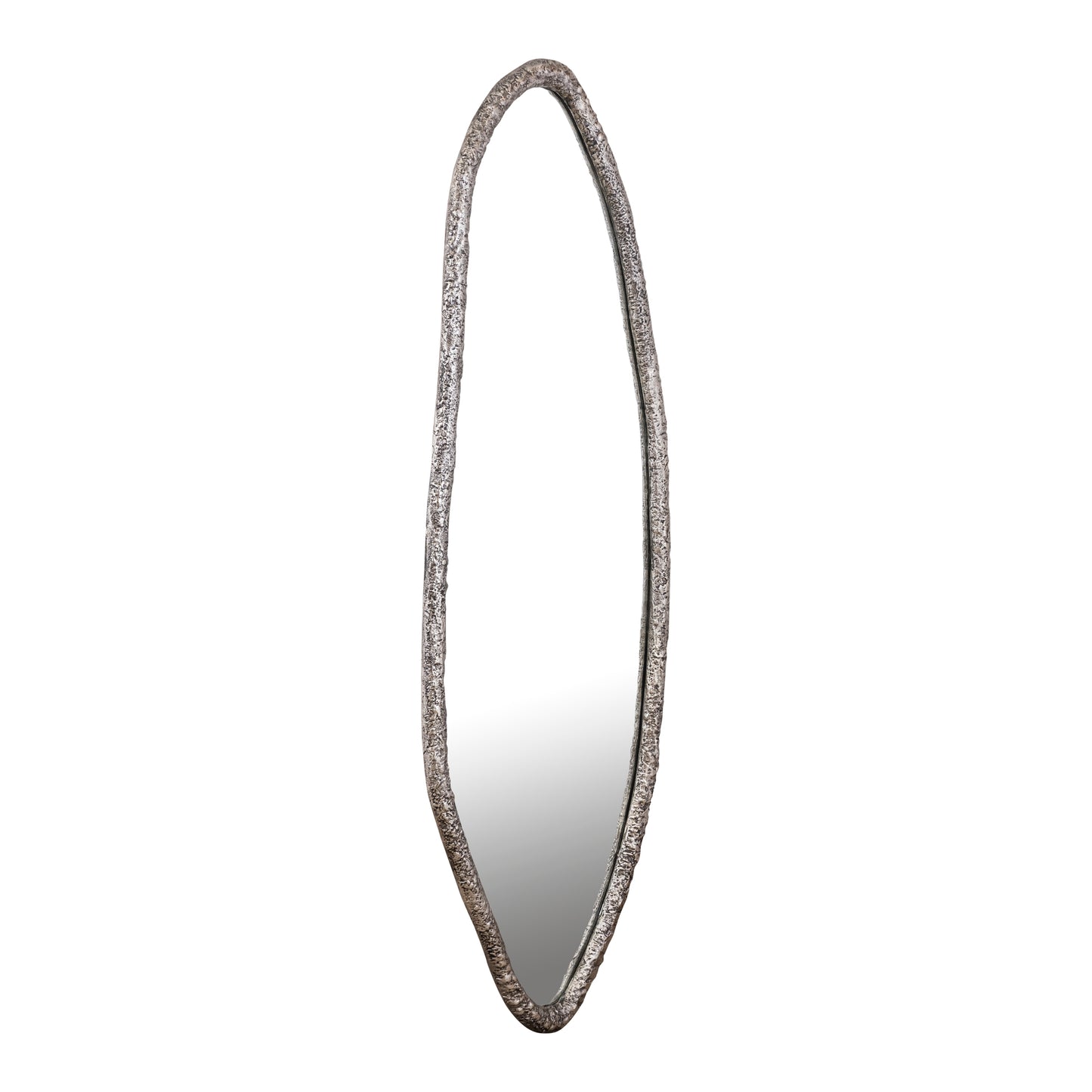 Paislie Nickel Organic Shaped Mirror Oval