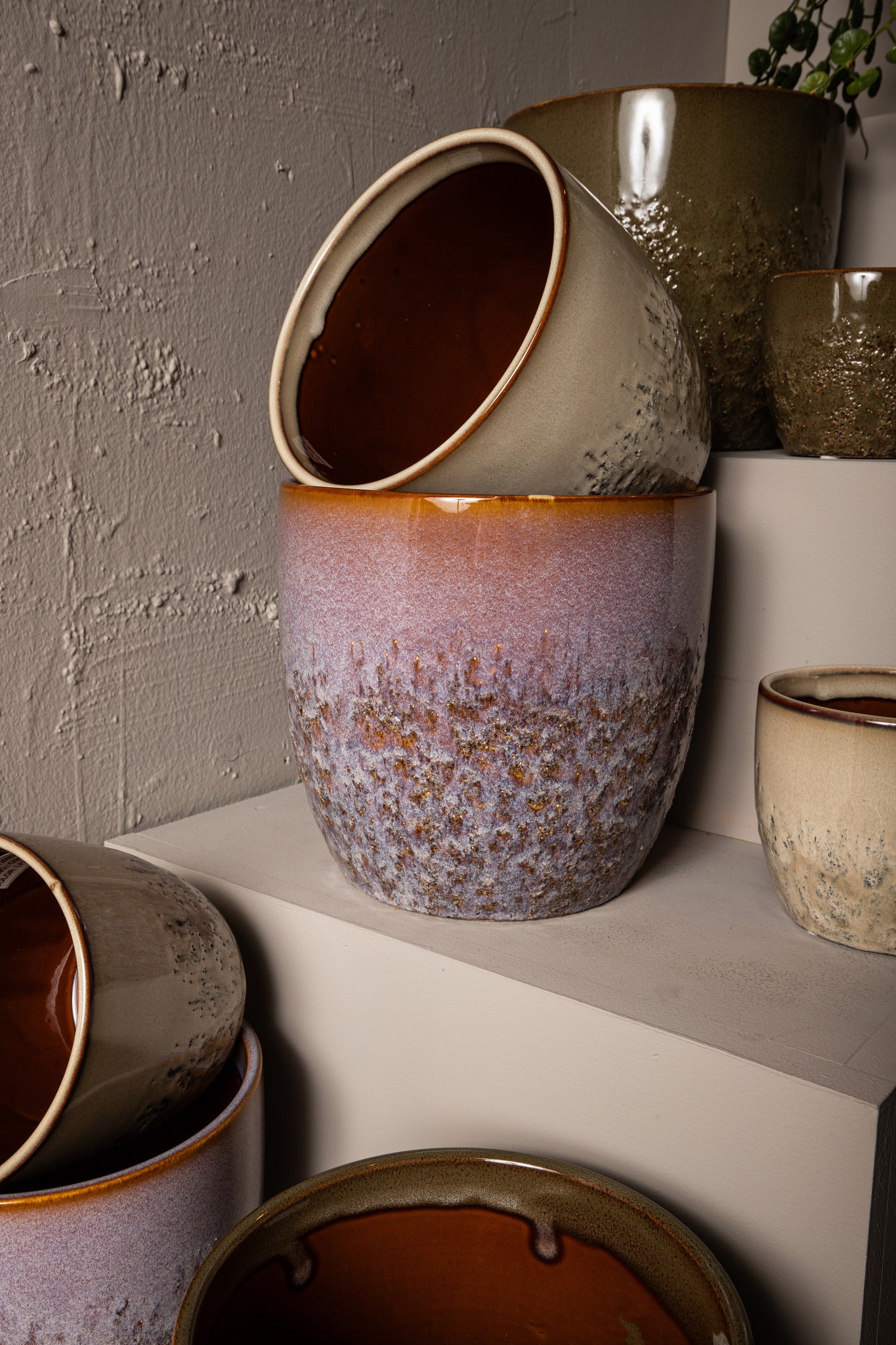 Harper Cream Ceramic Pot Bombey Round XL