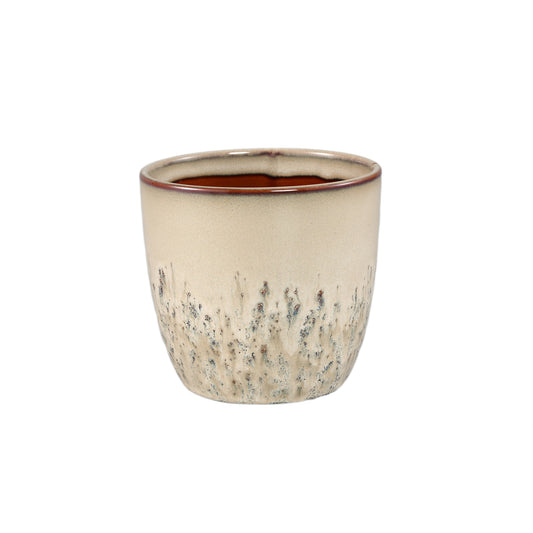 Harper Crème Keramische Pot Bombay Rond M - Set van 12 - 12 Sets 12.5x14x14 cm