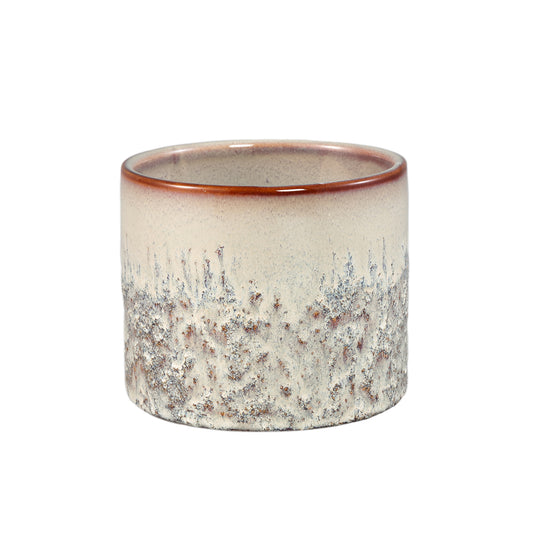 Suzann Cream Keramische Pot Rond Recht Ruw M Set van 12 - 12 Sets 10x11.5x11.5 cm