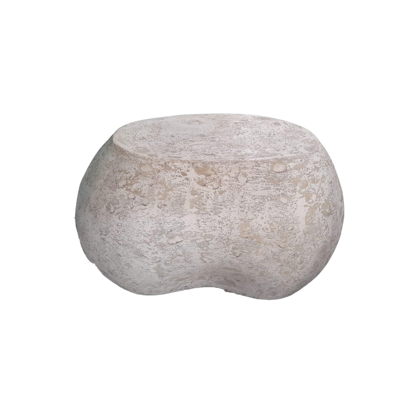 Hiranya White Round Organic Shaped GRC Stool