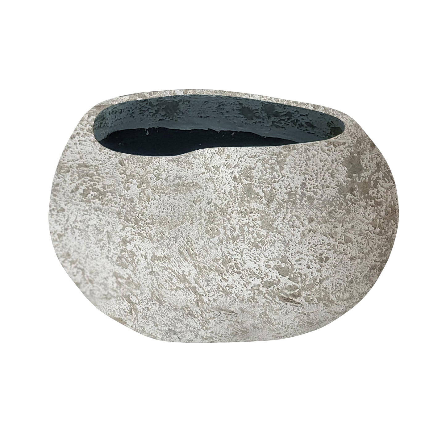 Hiranya White Round Organic Shaped GRC Pot M