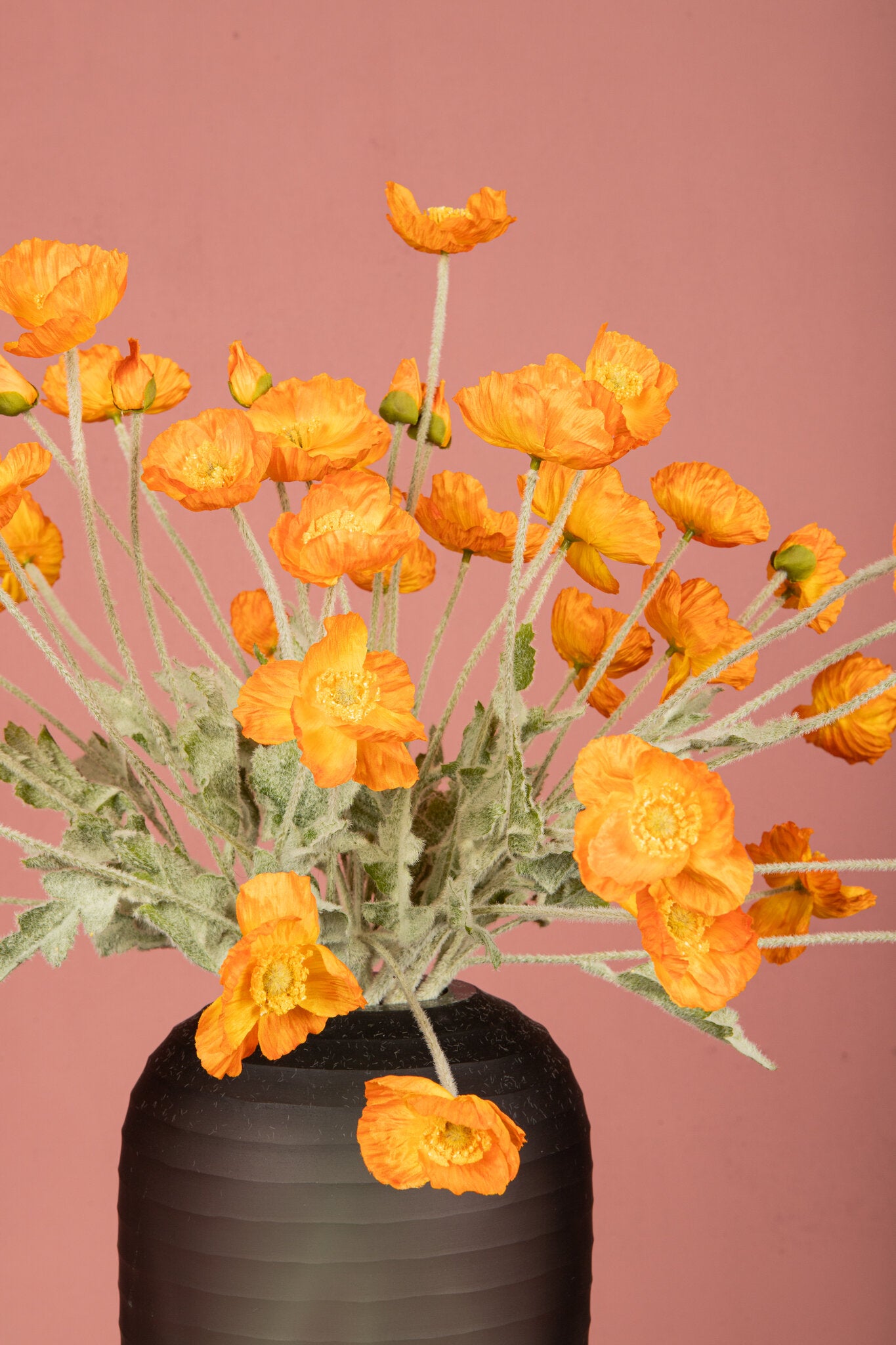 Poppy Flower Oranje Bloemenspray - Set van 12 60x30x14 cm