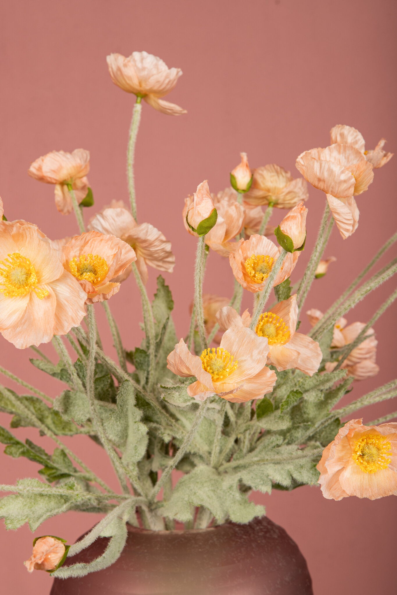 Poppy Flower Roze Klaproos Spray - Set van 12 60x30x14 cm
