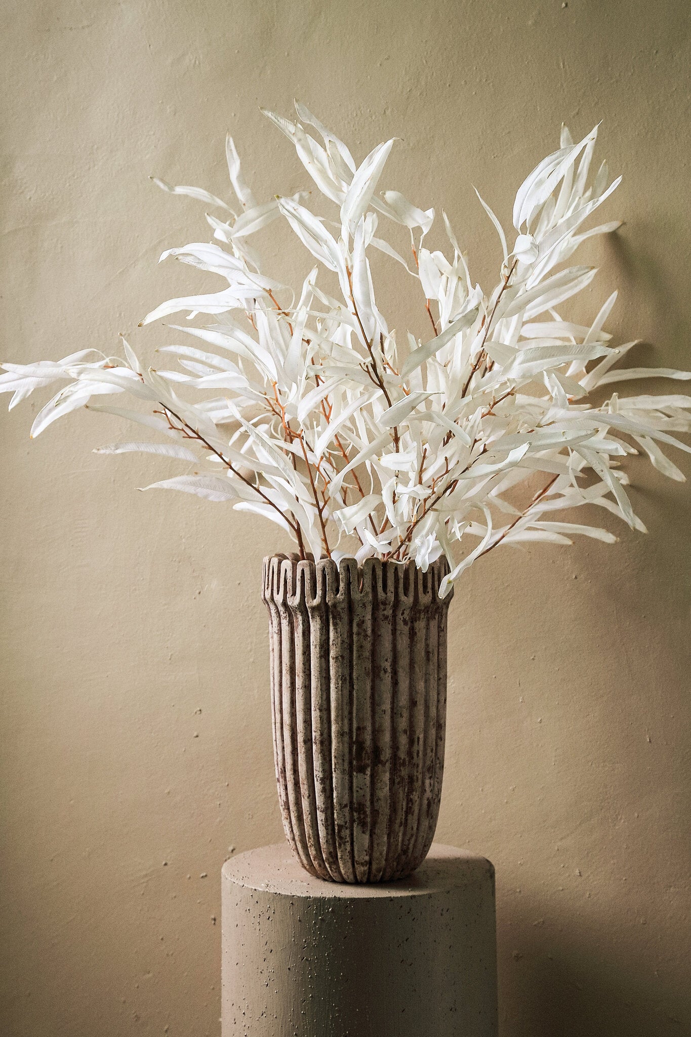 Leaves Plant Crème Mango Leaf Spray - Set van 12 Stuks 116x70x45 cm