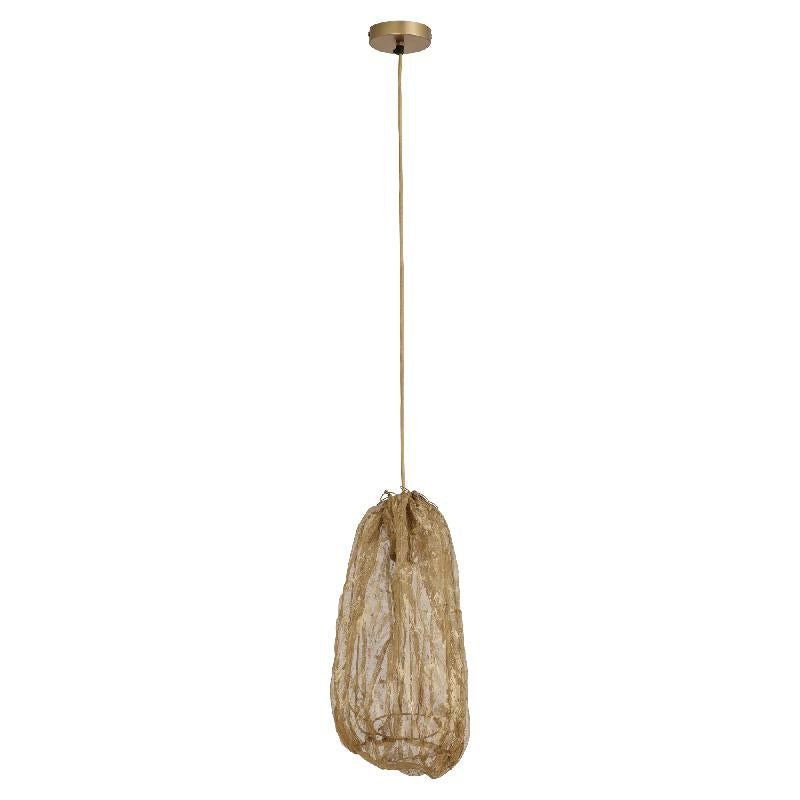 Maitia Gouden Hanglamp Ruw Stoffen Look 48x30x30 cm