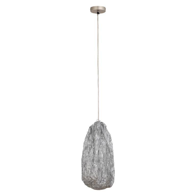 Maitia Zilveren Hanglamp Ruw Stoffen Uiterlijk 48x30x30 cm