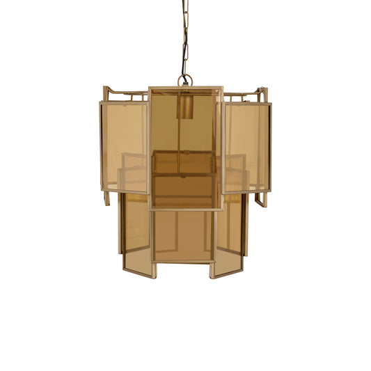Loucas Brass Lustre Glass Hanging Lamp Layers S