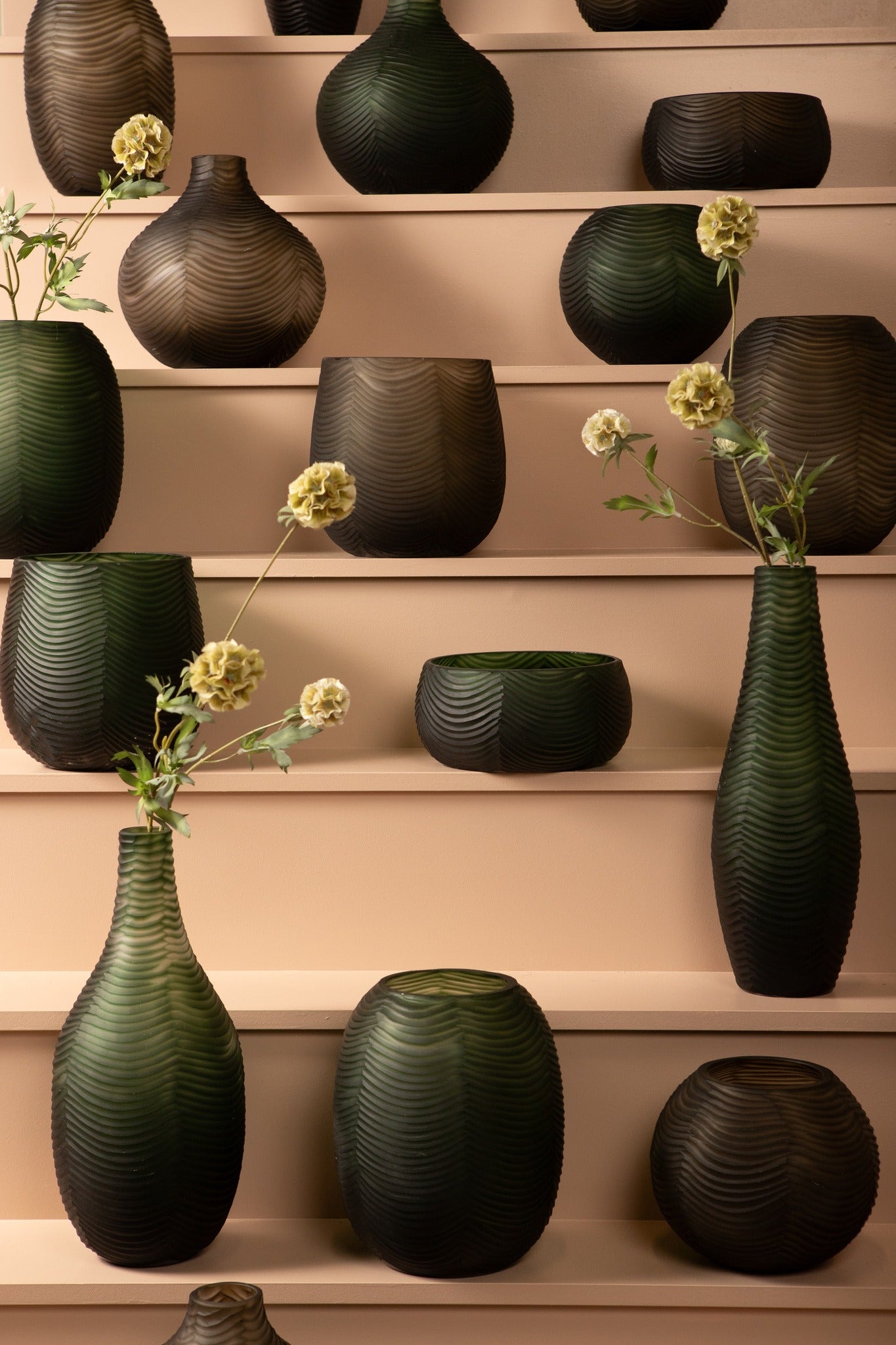 Elichi Brown Glass Vase Bombey Round