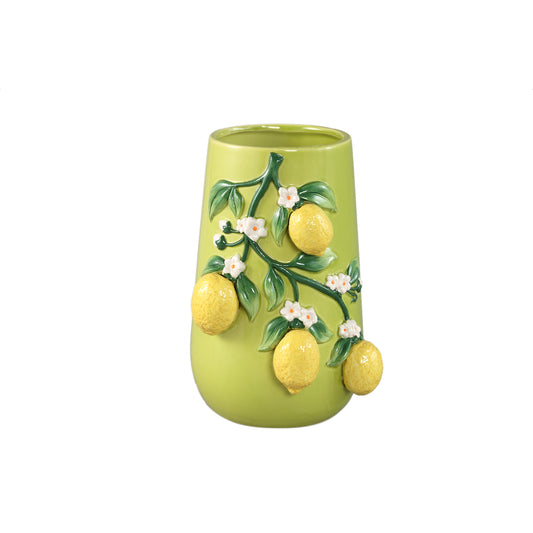 Stacy Green Ceramic Vase With Lemons On Twig L