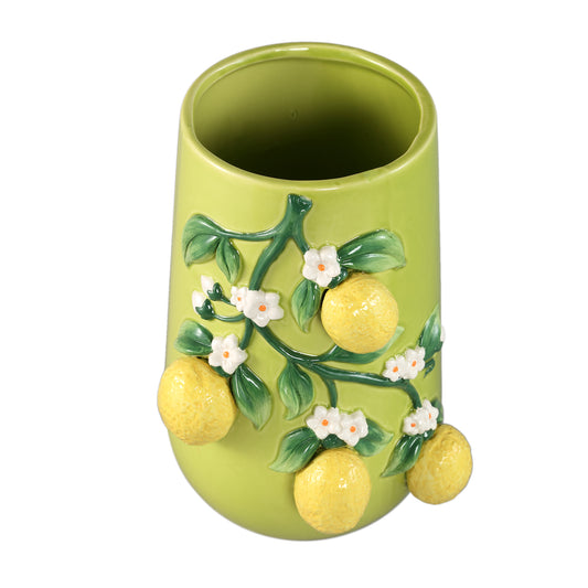Stacy Green Ceramic Vase With Lemons On Twig L