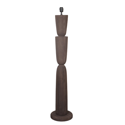 Lorinne Brown Mango Wood Layered Floor Lamp Base