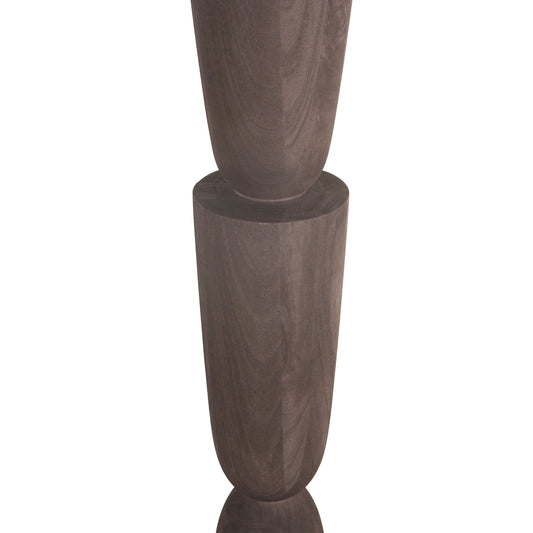 Lorinne Brown Mango Wood Layered Floor Lamp Base