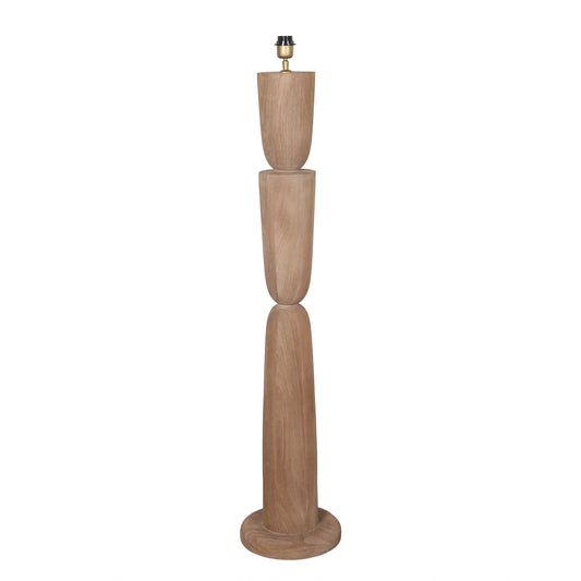 Lorinne Natural Mango Wood Layered Floor Lamp Base