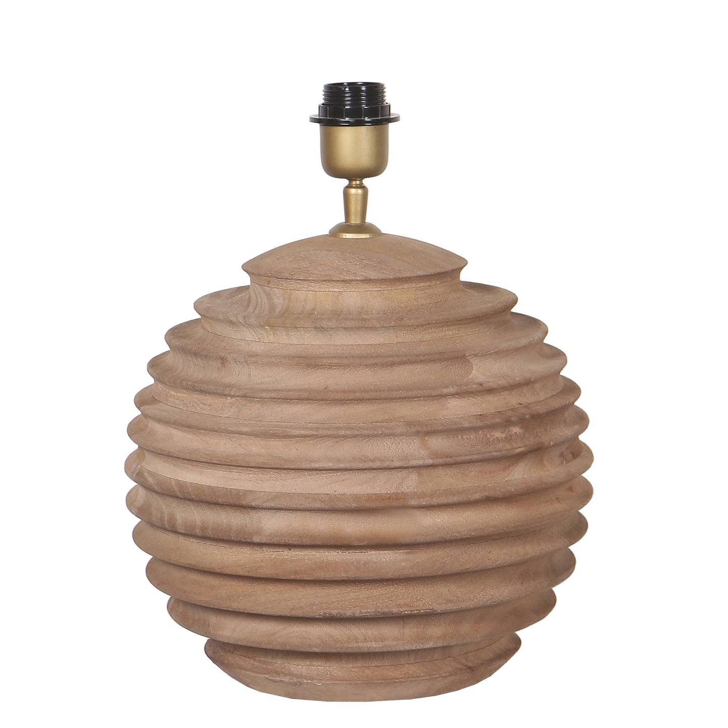 Roven Natural Mango Wood Ribbed Table Lamp Base