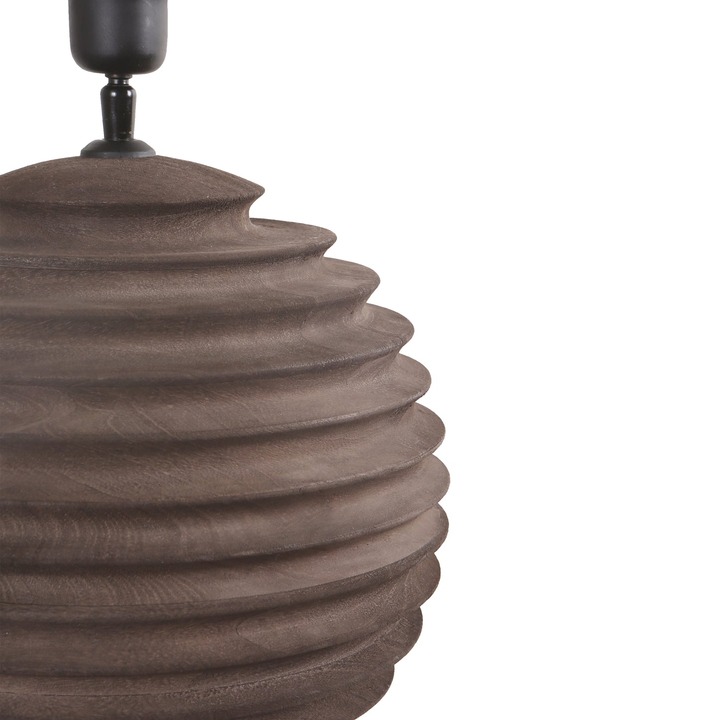 Roven Brown Mango Wood Ribbed Table Lamp Base
