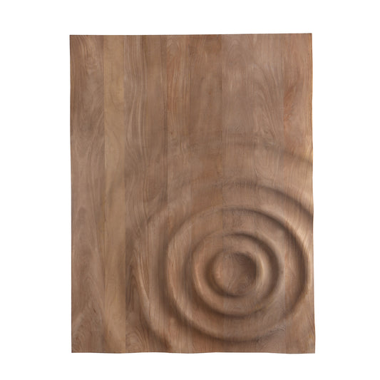 Mattin Natuurlijke Mangohout Cirkel Wandpaneel Rechthoek 130x100x4 cm