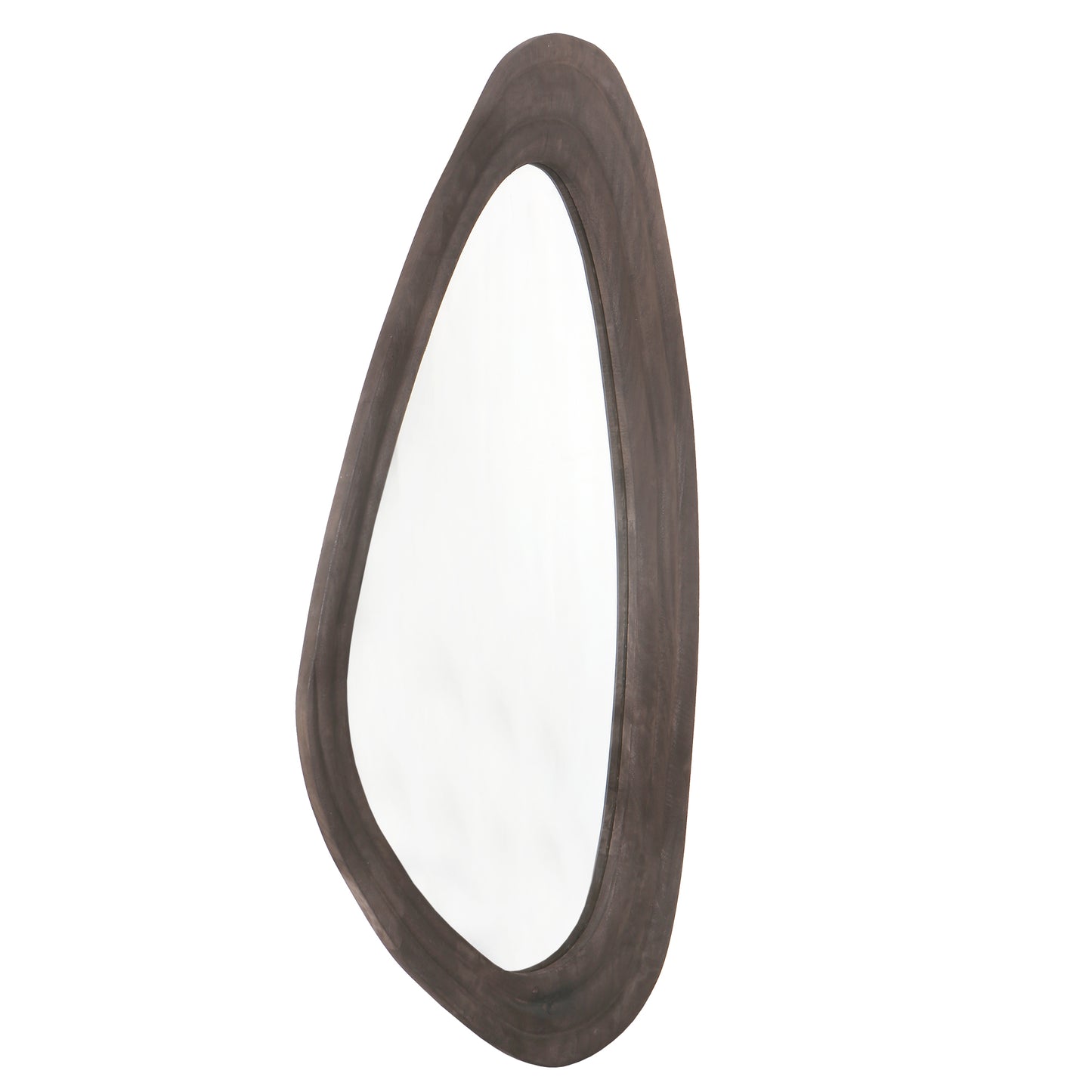 Santin Brown Mango Wood Organic Triangle Mirror
