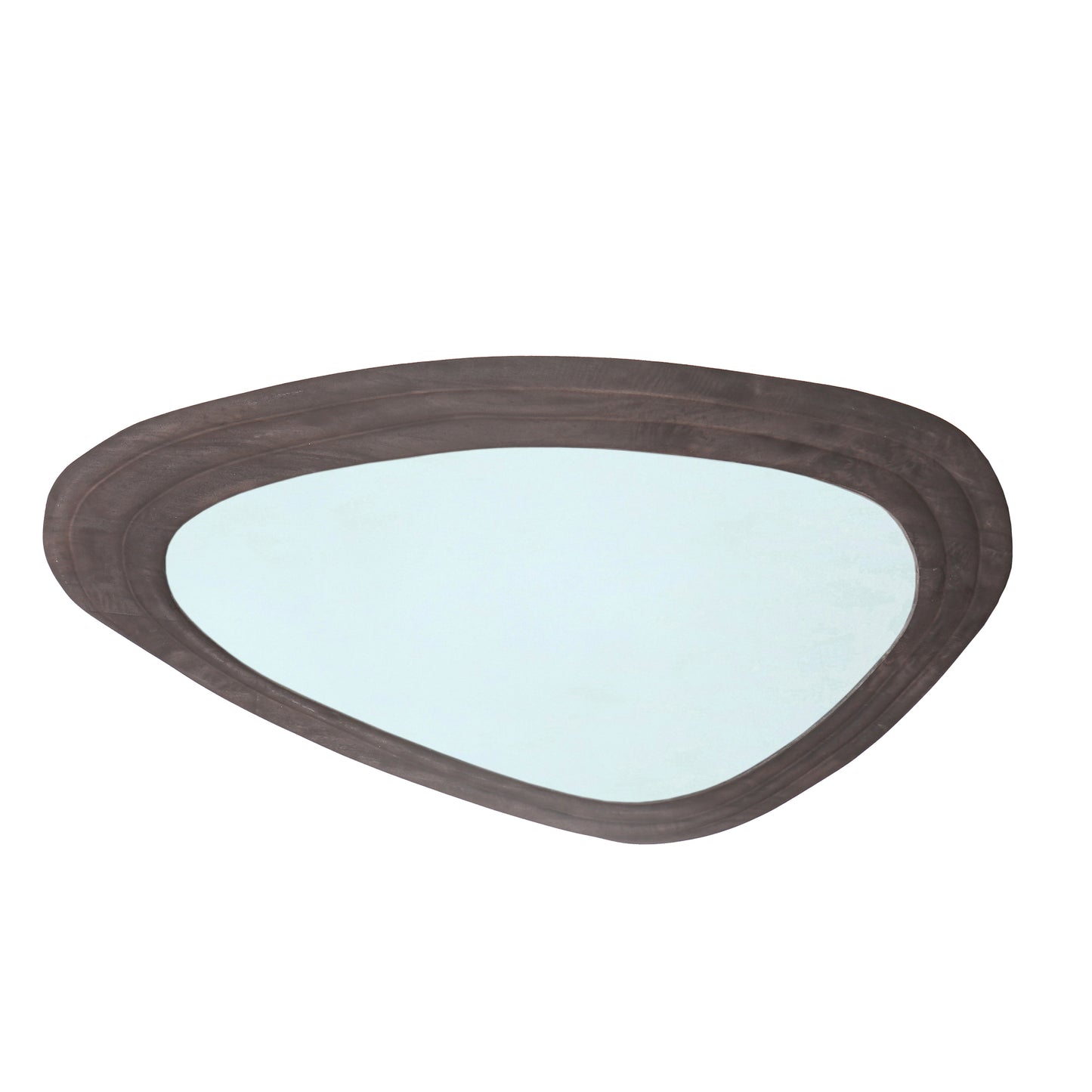 Santin Brown Mango Wood Organic Triangle Mirror