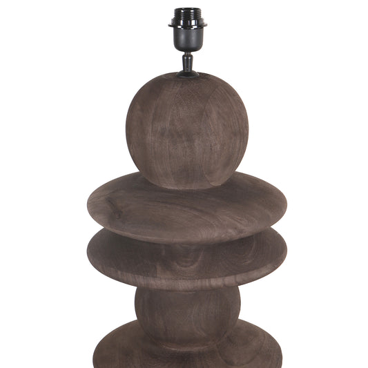 Callain Brown Mango Wood Floor Lamp Base Round