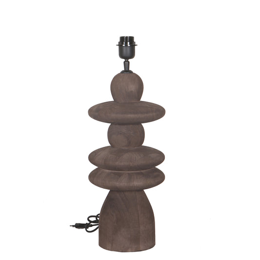 Callain Bruine Mangohout Tafellampenvoet Rond 45x20x20 cm