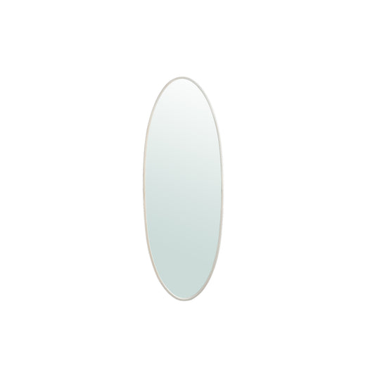 Serine White Steel Oval Mirror Small