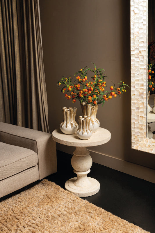 Muza Cream MgO Round Classic Sidetable