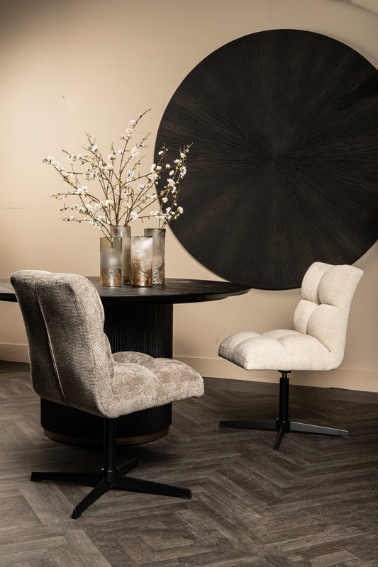 Milan Dining Chair Swivel Cream (set of 2)