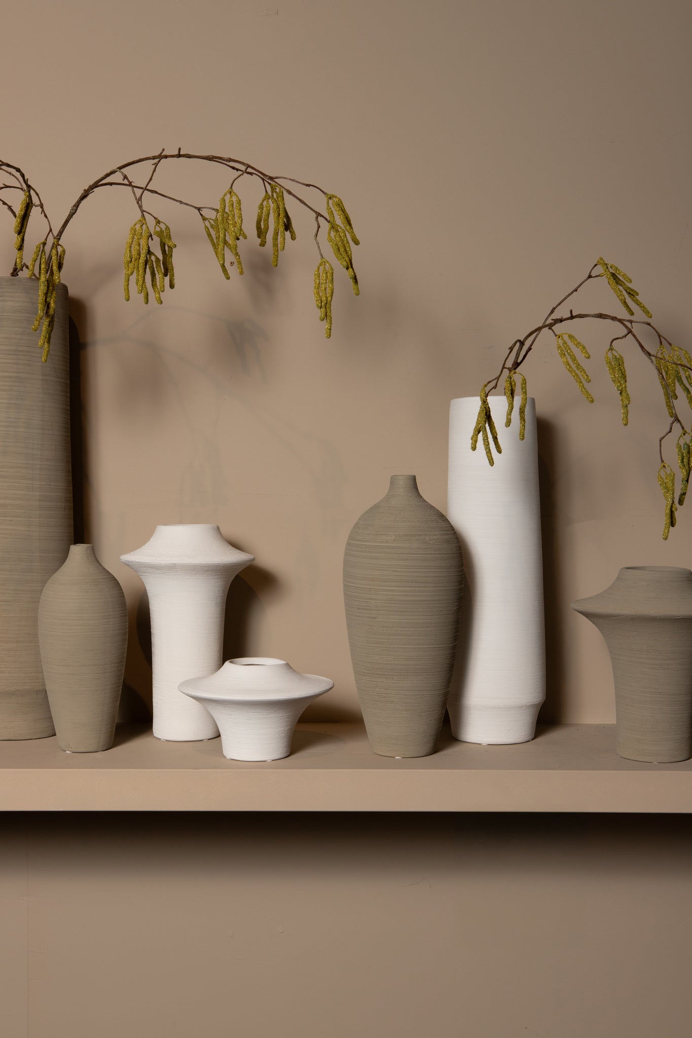 Cavinn Beige Matt Ceramic Bottle Vase M